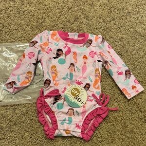 Pink Mermaid Print Swimsuit